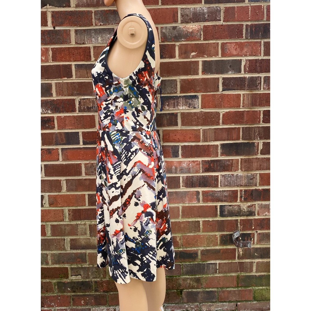 Anthropologie Maeve Fit And Flare Zip Up Pocket Stretchy Colorful Dress,Size M - Picture 5 of 15
